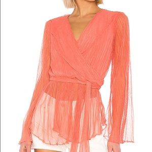 X REVOLVE Meriem Blouse in Coral